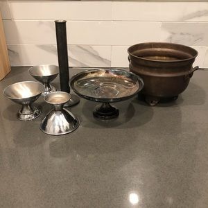 Silver & bronze vases